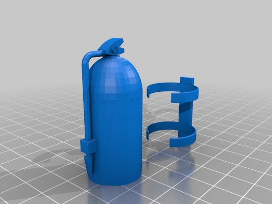 1 10 escala fogo extintor + suporte adereços 3d print model - Mito3D