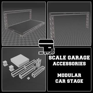 1 10 scale garage accessories - modular car show stage Game tamiya tt01 tt02 ta01 ta02 rc rc car 1:10 1/10 m chassis scale garage garage workshop tool trolley drift show shine  3d print model - Mito3D
