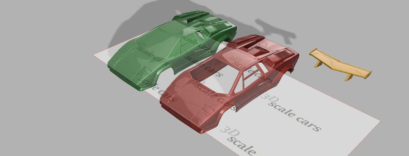1 10 Rahmen Lambo countach rc Körper verschiedene 3d print model - Mito3D