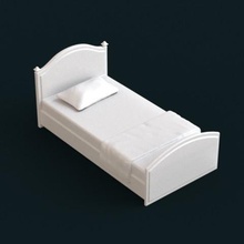 1 10 scale model - bed 03 architecture pillow miniature single 3d print model - Mito3D