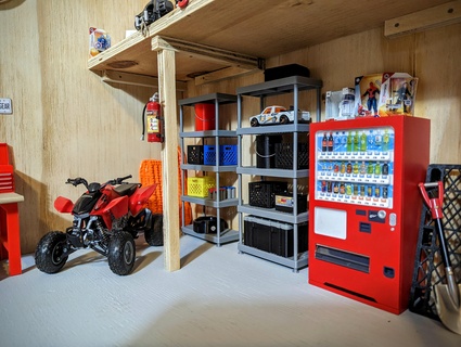 1 10 échelle Plastique garage espace rangement rayonnage étagère 3d print model - Mito3D