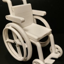 1 10 escala silla ruedas Desventaja caminar empujar rodar rueda décimo 3d print model - Mito3D