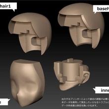 1 12 cabeza mecha musume md bk fa g 3d print model - Mito3D