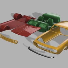 1 12 scala 1967 chevy camaro hotrod prostreet personalizzato 3d print model - Mito3D