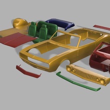 1 12 ölçek chevy Camaro çevrilebilir sıcak çubuk özel sokak araba 3d print model - Mito3D
