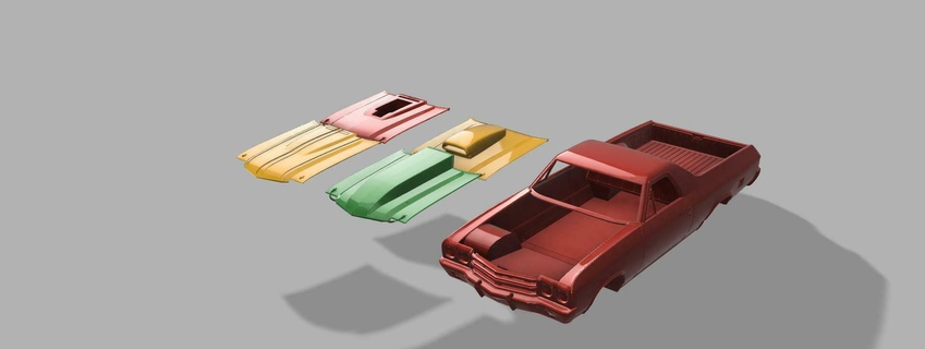 1 12 ölçek el Camino rc vücut çeşitli 3d print model - Mito3D