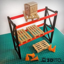 1 14 modular warehouse rack 3d print model - Mito3D