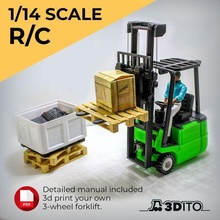 1 14 rc 3-wheel forklift 3d print model - Mito3D