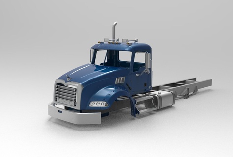 1 14 semi camión mack granito chasis stl modelo impresión 3d 3d print model - Mito3D