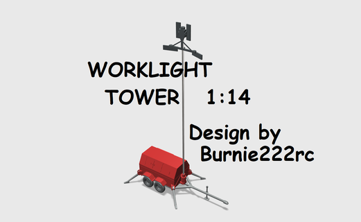 1 14 Luz remolque burnie222rc construcción sitio rc radio LED ligero torre burnie222 lasse colgante lys Tamiya camión 3d print model - Mito3D
