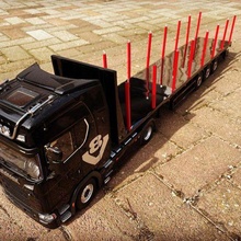 1 18 3 axle piquets semi trailer plateau Charpente transport hey200 camion bande annonce 3d print model - Mito3D