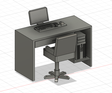 1 18 ufficio ordinateur computer scrivania pressofuso 3d print model - Mito3D