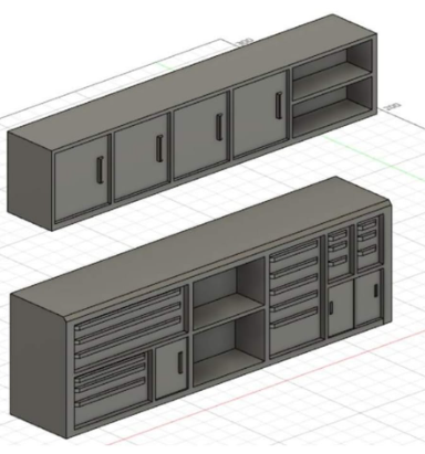 1 18 gabinete parto caniço mecânico posto diecast diorama modelo reduzido garagem ferramenta carro automotivo escala mecânica bancada Banco 3D print model - Mito3D