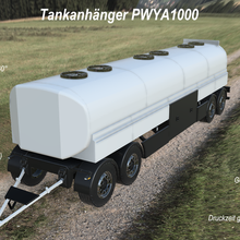 1 18 drehschemel anh nger tank tankzug 4-achs art cross modellbau lkw trailer 3d print model - Mito3D