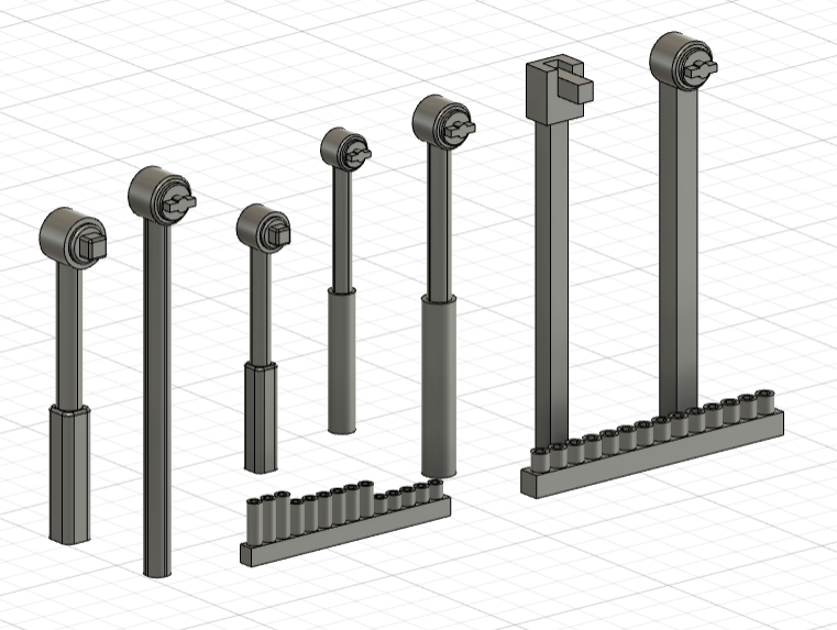 1 18 ensemble cl verrou garage rochet moulé pression diorama modèle réduit outil voiture automobile mecanique échelle mécanique outils manche 3D print model - Mito3D