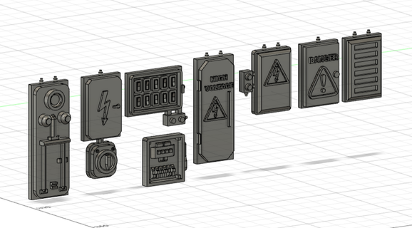 1 18 conjunto módulo elétrica elétrico kit diecast 3d print model - Mito3D