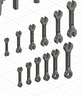 1 18 mechanical key set lot ensemble de cl mecanique diecast diorama model reduced garage tool car automotive scale mechanics tools 3d print model - Mito3D