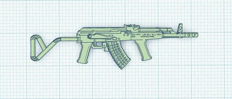 1 18 scale amd65 ak assault rifle weapon gun machine gi joe 3d print model - Mito3D