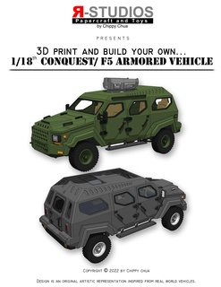 1 18 scale f5 conquest armored vehicle 375 4 action figures toy figure model 3d print model - Mito3D