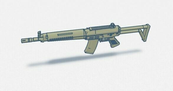 1 18 scala sig fama assalto fucile arma pistola macchina gi Joe 3d print model - Mito3D