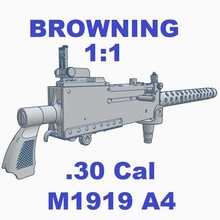 1 brunissement m1919 m1919a4 30 cal machine pistolet outil armée arme soutenir 3d print model - Mito3D