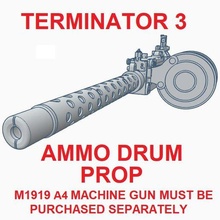 1 terminateur 3 m1919 munitions tambour outil brunissement 30 cal armée machine pistolet cosplay 3d print model - Mito3D