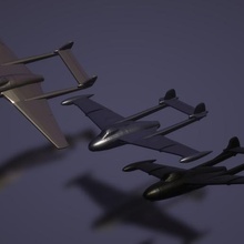 1 200 Havilland vampire venin avion modèle miniature jeu guerre 3d print model - Mito3D