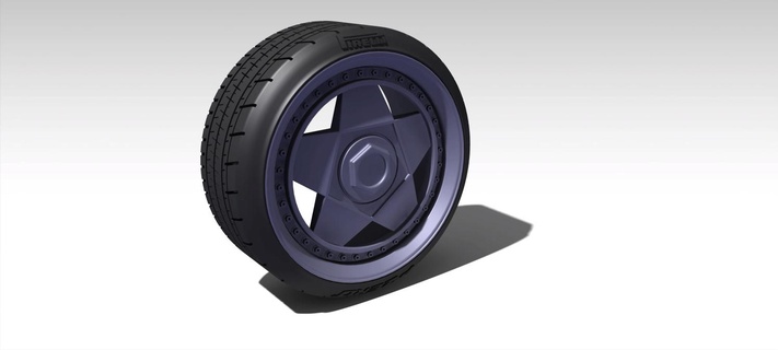 1 24 2 piece wheels 3d print model - Mito3D