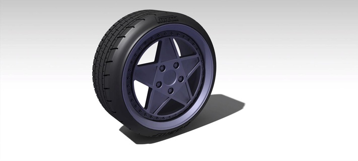 1 24 2 piece wheels 3d print model - Mito3D
