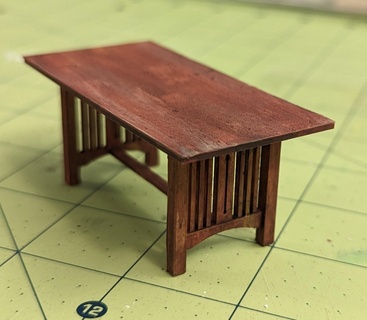 1 24 arts crafts style dining table craftsman scale model furniture dollhouse mission 3d print model - Mito3D