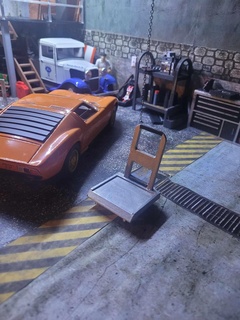 1 24 Streitwagen Transport Wagen Druckguss verschiedene Diorama Modell Garage Werkzeug Automobil Mechanik Rahmen Werkzeuge Tablett Teufel 3d print model - Mito3D