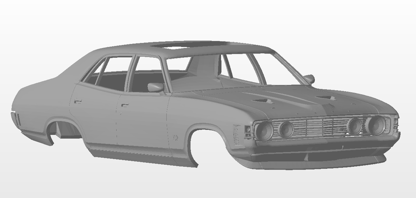 1 24 ford xa gt - scale-bodies coupe falcon australian muscle car vehicle body aussie 3d print model - Mito3D
