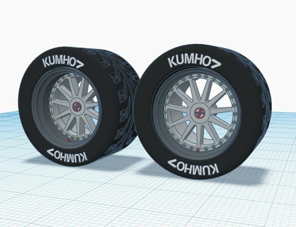 1 24 hartge kumaho tiers Game 1:24 rims tyers wheels 3d print model - Mito3D