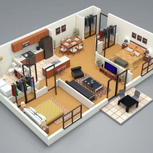 1 24 home floorplans playmobil architecture buildings structures scale model plans house floorplan 3d 3d print model - Mito3D