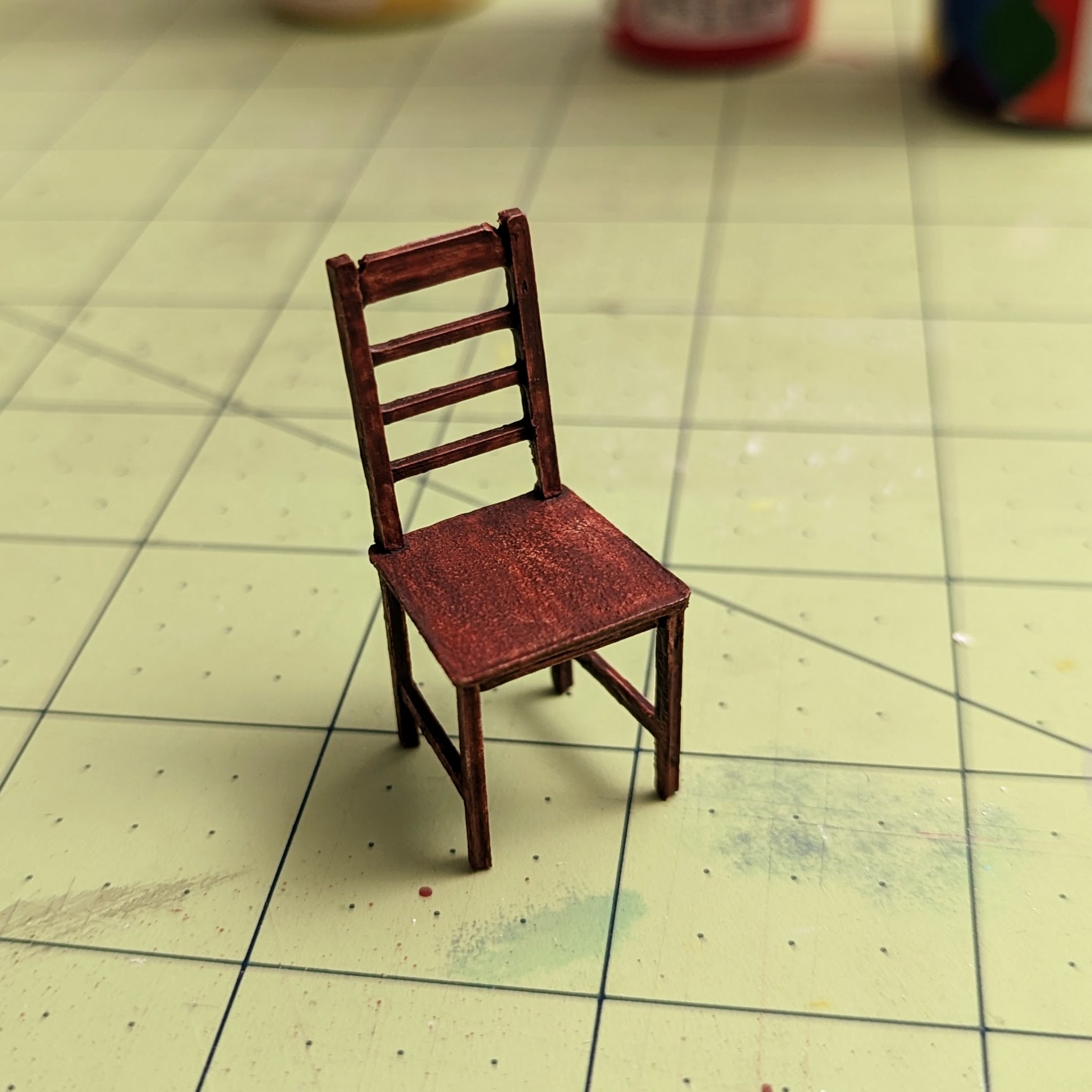 1 24 ladder-back chair ladderback dollhouse scale model 3D print model - Mito3D