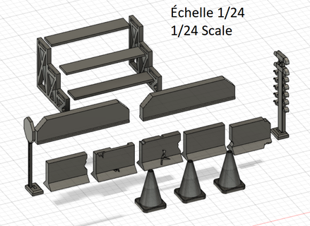 1 24 Quartal Meilen einstellen Druckguss Ensemble Quart Diorama Modell reduziert Garage Werkzeug Wagen Automobil mechanisch Rahmen Mechanik Werkzeuge 3d print model - Mito3D
