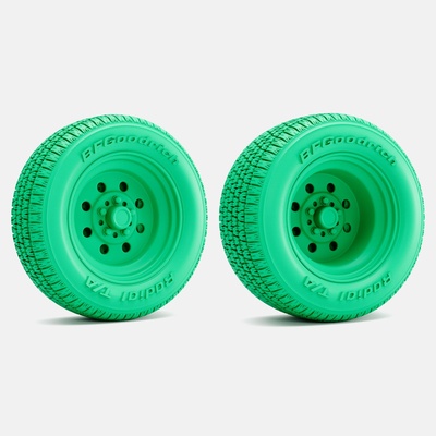 1 24 scale 15x7 & 15x10 weld draglite wheels bfgoodrich radial t a tires brake set wheel rim tire 15 inch muscle car auto classic vintage racing drag race dragster 3d print model - Mito3D