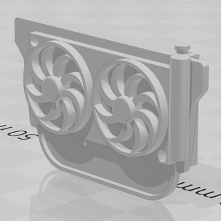 1 24 scale custom dual fan radiator 3d print model - Mito3D