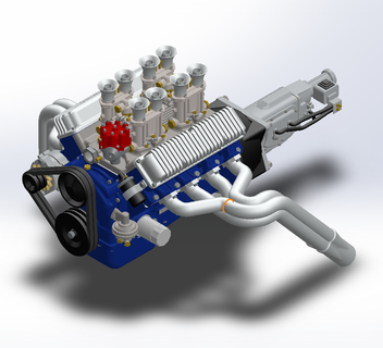 1 24 escala vau quadra fe gases motor melhoria Arquivo pacote jogos 3d print model - Mito3D