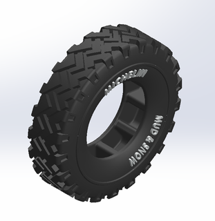 1 24 escala Michelin lama neve vintage caminhão pneu 3d print model - Mito3D