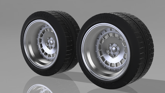 1 24 sk sk19 tuner wheels mm scale model cars euro 3d print model - Mito3D