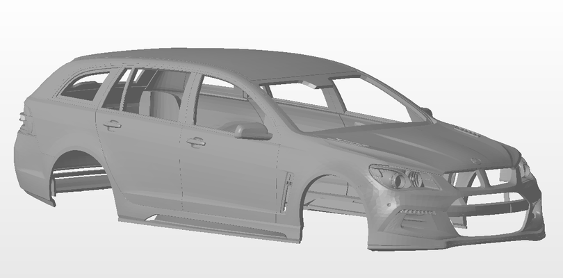 1 24 vf holden commodore clubsport wagon - scale-bodies maloo monaro gts australian muscle car vehicle body aussie 3d print model - Mito3D