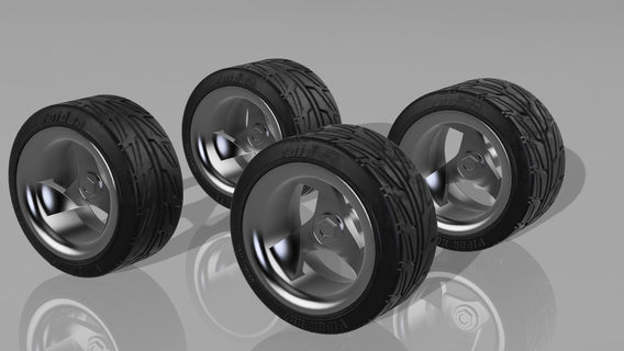 1 24 víbora concepto 25mm ruedas escala modelo coches esquivar coche vehiculo 3d print model - Mito3D