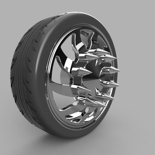 1 25 24 escala retorcido semi ruedas 3D print model - Mito3D