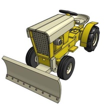 1 25 gt5 front dozer snow blade various tractor garden equipment 3d print model - Mito3D