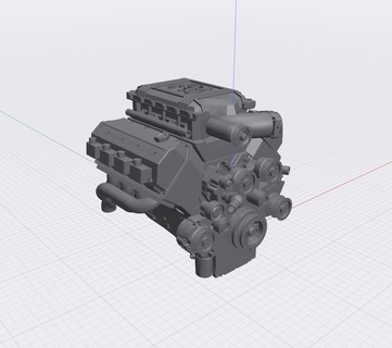 1 25 rétro helléphant moteur modèle voiture 3d print model - Mito3D