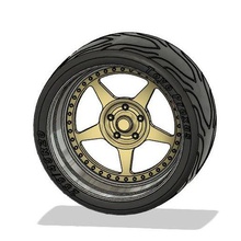 1 25 scale works style 20in wheel tire 3d print model - Mito3D