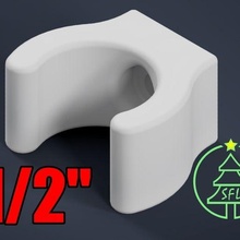 1 2 flush mount emt pipe clip 3d print model - Mito3D