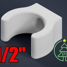 1 2 flush mount pvc pipe clip 3d print model - Mito3D