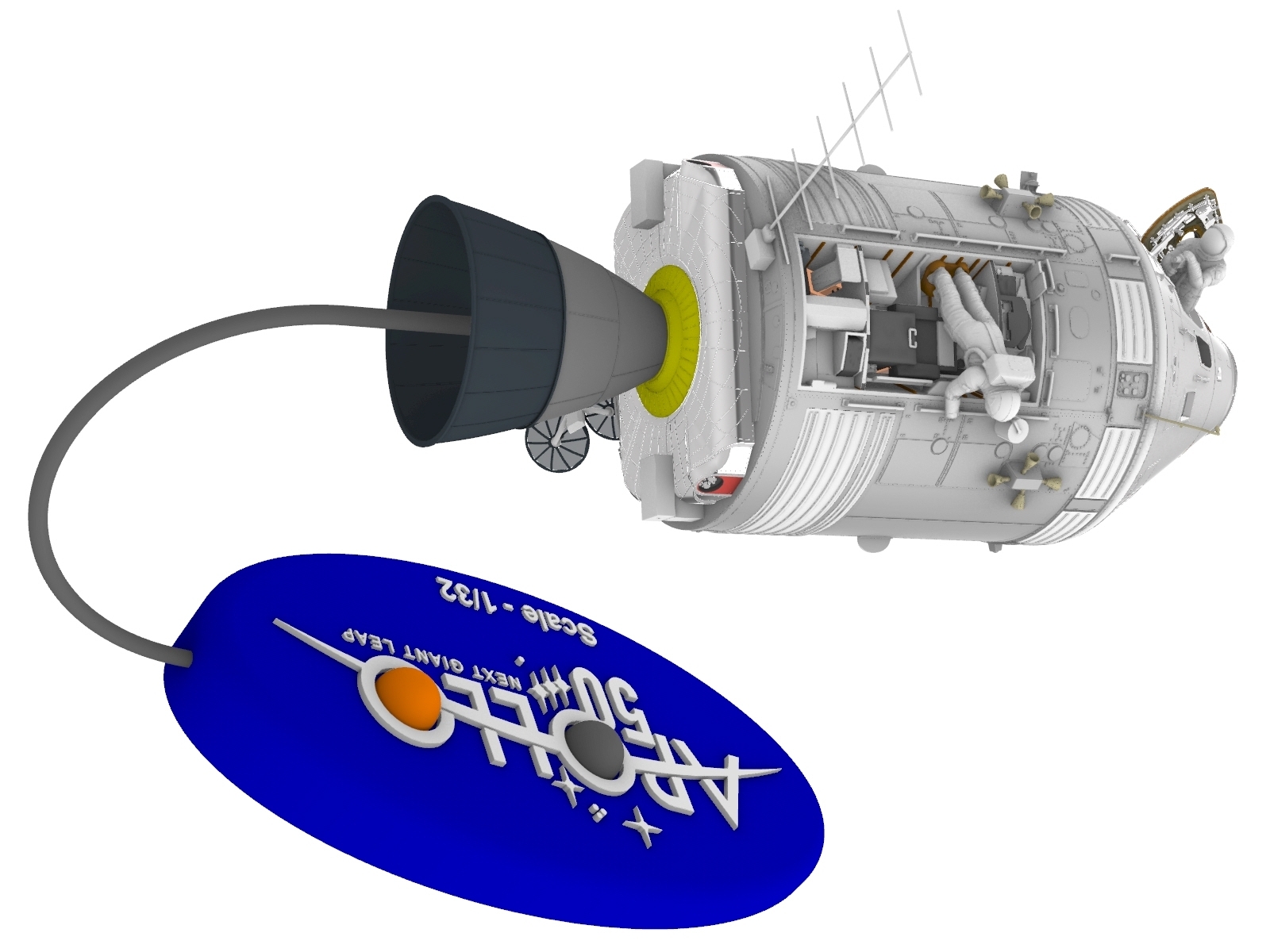 1 32 Apollon supporter commander service module vaisseau spatial 3D print model - Mito3D